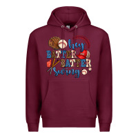 Burgundy hey batter batter swing Premium Hoodie - AdoDesignShop