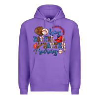 Purple hey batter batter swing Premium Hoodie - AdoDesignShop
