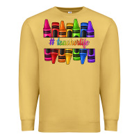 Antique Gold teacher life crayons Premium Sweatshirt - texasbilliewilder