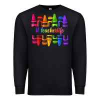Black teacher life crayons Premium Sweatshirt - texasbilliewilder