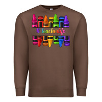 Chestnut teacher life crayons Premium Sweatshirt - texasbilliewilder