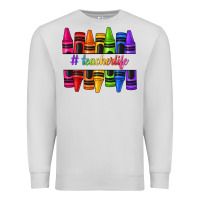 Dove Grey teacher life crayons Premium Sweatshirt - texasbilliewilder