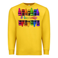 Lemon teacher life crayons Premium Sweatshirt - texasbilliewilder