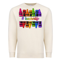 Sandshell teacher life crayons Premium Sweatshirt - texasbilliewilder
