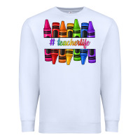 White teacher life crayons Premium Sweatshirt - texasbilliewilder