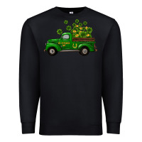 Black st patricks truck shamrock horseshoe gold Premium Sweatshirt - RanaPortraitStore