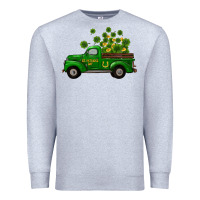 Heather Grey st patricks truck shamrock horseshoe gold Premium Sweatshirt - RanaPortraitStore
