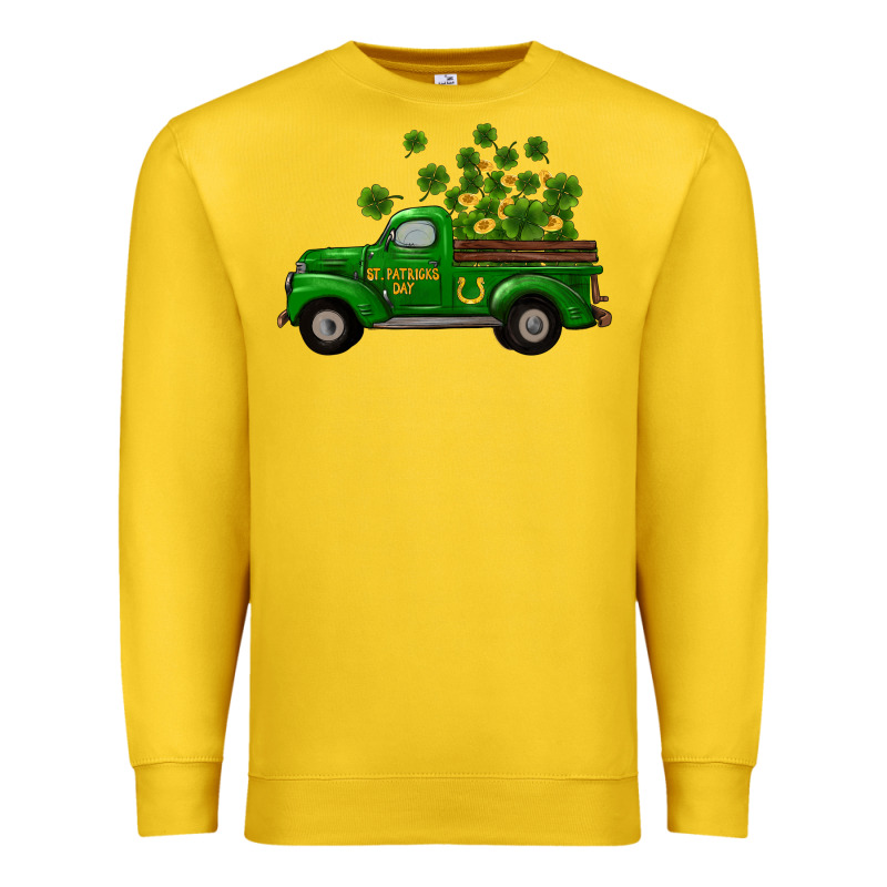 St Patricks Truck Shamrock Horseshoe Gold Premium Sweatshirt by RanaPortraitStore | Teevron
