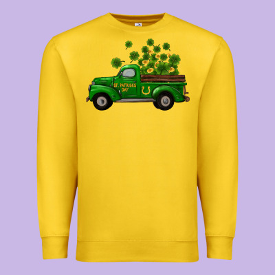 Premium Sweatshirt st patricks truck shamrock horseshoe gold