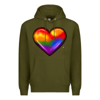 Army Green pride heart Premium Hoodie - JahusDesignShop