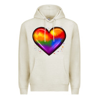 Oatmeal Heather pride heart Premium Hoodie - JahusDesignShop