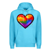 Ocean Blue pride heart Premium Hoodie - JahusDesignShop