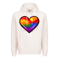 Pale Pink pride heart Premium Hoodie - JahusDesignShop