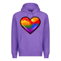 Purple pride heart Premium Hoodie - JahusDesignShop