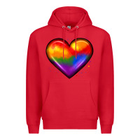 Red pride heart Premium Hoodie - JahusDesignShop
