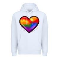 White pride heart Premium Hoodie - JahusDesignShop