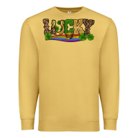 Antique Gold st patricks shamrock gold with rainbow Premium Sweatshirt - RanaPortraitStore