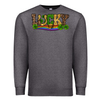 Charcoal Heather st patricks shamrock gold with rainbow Premium Sweatshirt - RanaPortraitStore