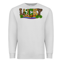 Dove Grey st patricks shamrock gold with rainbow Premium Sweatshirt - RanaPortraitStore