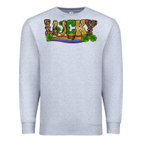 Heather Grey st patricks shamrock gold with rainbow Premium Sweatshirt - RanaPortraitStore