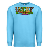 Ocean Blue st patricks shamrock gold with rainbow Premium Sweatshirt - RanaPortraitStore
