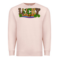 Pale Pink st patricks shamrock gold with rainbow Premium Sweatshirt - RanaPortraitStore