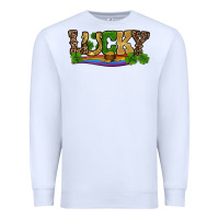 White st patricks shamrock gold with rainbow Premium Sweatshirt - RanaPortraitStore