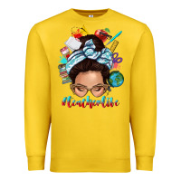 Lemon teacher life messy bun Premium Sweatshirt - texasbilliewilder