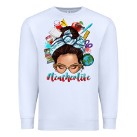 White teacher life messy bun Premium Sweatshirt - texasbilliewilder