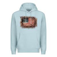 Blue Mist Old Leopard American Flag Frame Premium Hoodie - Bettercallsaul