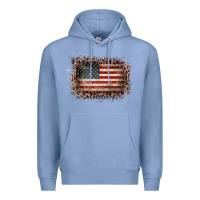 Colony Blue Old Leopard American Flag Frame Premium Hoodie - Bettercallsaul