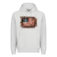 Dove Grey Old Leopard American Flag Frame Premium Hoodie - Bettercallsaul