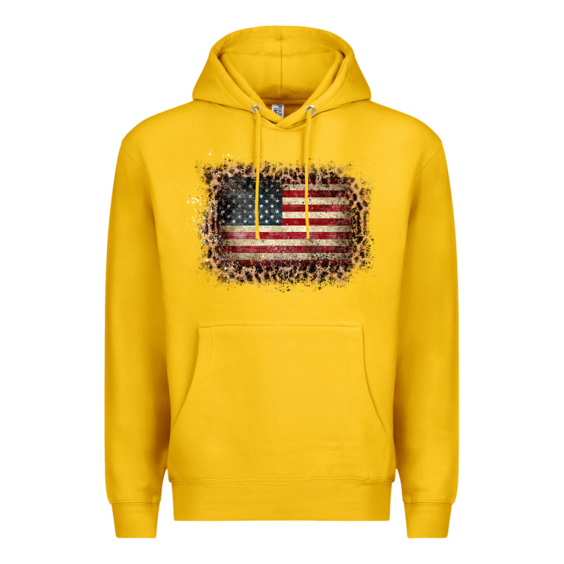 Old Leopard American Flag Frame Premium Hoodie by Bettercallsaul | Teevron
