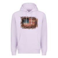 Lilac Old Leopard American Flag Frame Premium Hoodie - Bettercallsaul