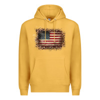 Mustard Old Leopard American Flag Frame Premium Hoodie - Bettercallsaul