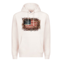 Pale Pink Old Leopard American Flag Frame Premium Hoodie - Bettercallsaul