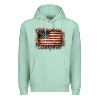 Seafoam Old Leopard American Flag Frame Premium Hoodie - Bettercallsaul