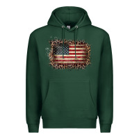 Sports Green Old Leopard American Flag Frame Premium Hoodie - Bettercallsaul