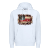 White Old Leopard American Flag Frame Premium Hoodie - Bettercallsaul