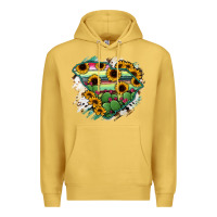 Antique Gold South Carolina State Map Premium Hoodie - RanaPortraitStore