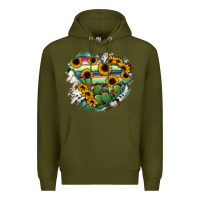 Army Green South Carolina State Map Premium Hoodie - RanaPortraitStore