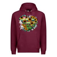 Burgundy South Carolina State Map Premium Hoodie - RanaPortraitStore