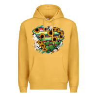 Mustard South Carolina State Map Premium Hoodie - RanaPortraitStore