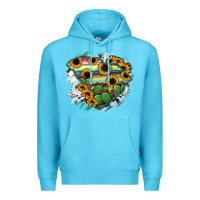 Ocean Blue South Carolina State Map Premium Hoodie - RanaPortraitStore