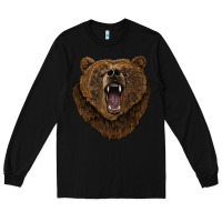 Black bear head Long Sleeve Tee - BarkalooDesign