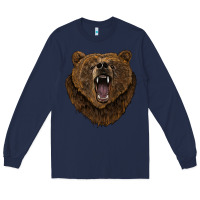 Navy bear head Long Sleeve Tee - BarkalooDesign