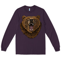 Plum bear head Long Sleeve Tee - BarkalooDesign