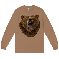 Toasted Coconut bear head Long Sleeve Tee - BarkalooDesign