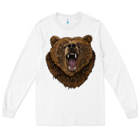 White bear head Long Sleeve Tee - BarkalooDesign