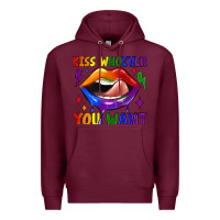 Burgundy kiss whoever you want Premium Hoodie - JahusDesignShop